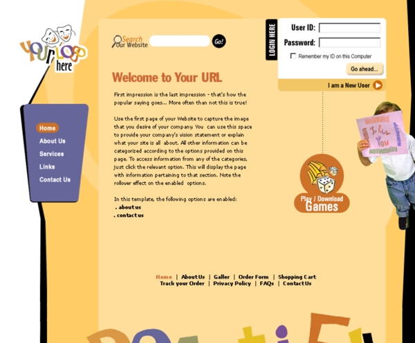 儿童游戏主题网页模板