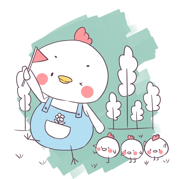 簡筆畫卡通可愛動物小雞