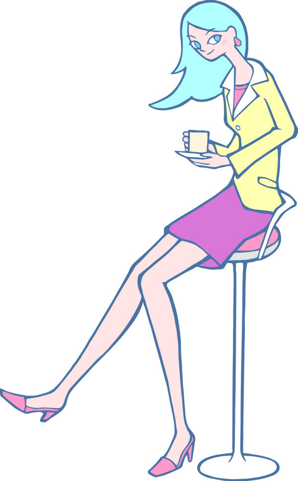 喝咖啡的時(shí)尚女孩圖片