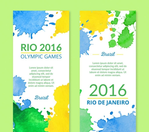 里约2016奥运会水彩喷溅背景