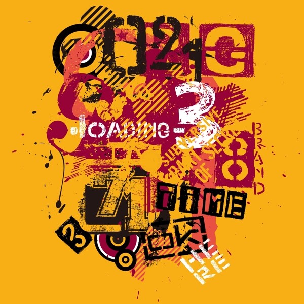 印花矢量圖圖文結(jié)合文字英文數(shù)字免費(fèi)素材