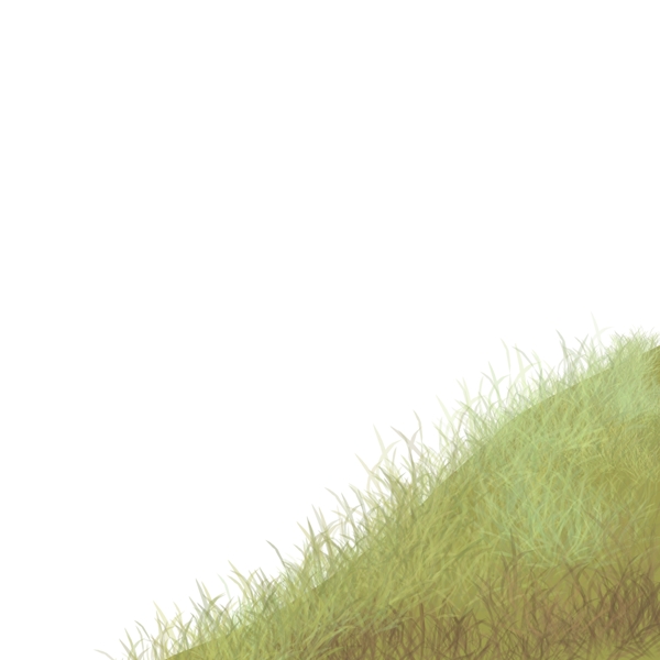 手绘卡通长满杂草的山坡