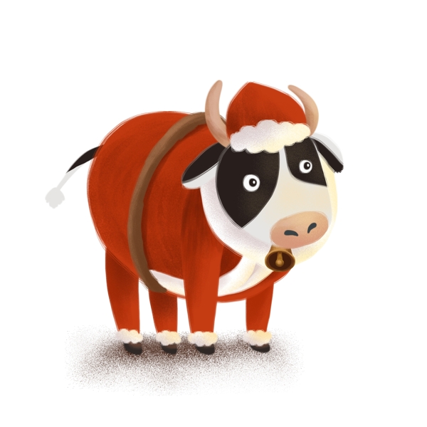 创意过圣诞节的奶牛动物设计