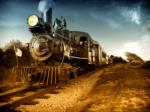 蒸汽式火车车头图片