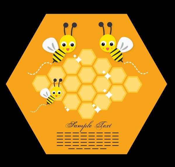 矢量蜜蜂插画素材