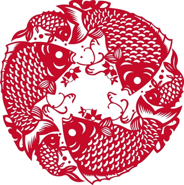 魚剪紙圖片