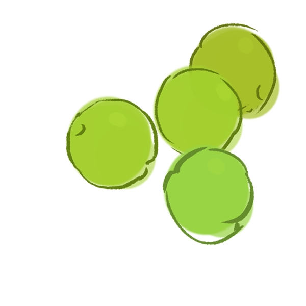 卡通手绘绿色的小圆点点饼子