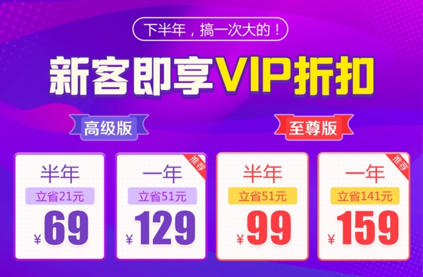 新客即享VIP折扣短信模板BANNER