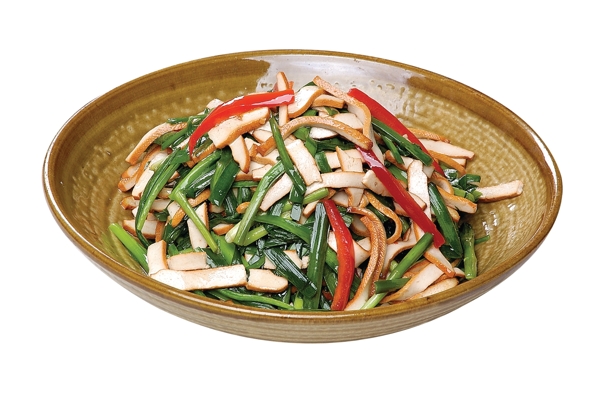 美食韭菜炒香干