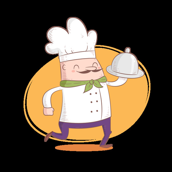 可爱厨师角色插图免抠png透明图层素材