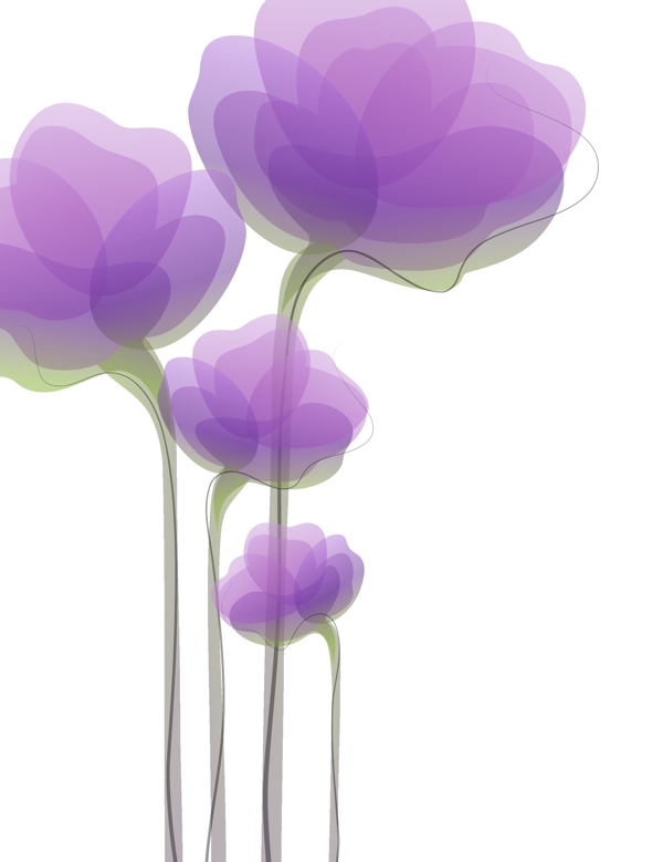 紫色花矢量图素材