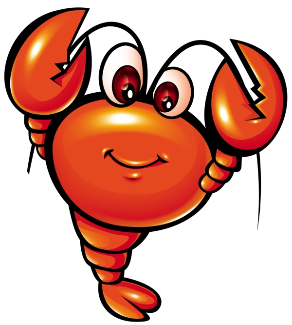 卡通可爱小龙虾