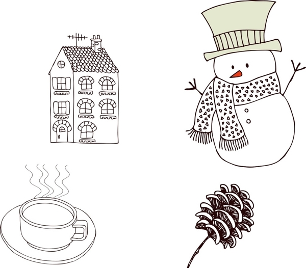 雪人房子咖啡松塔