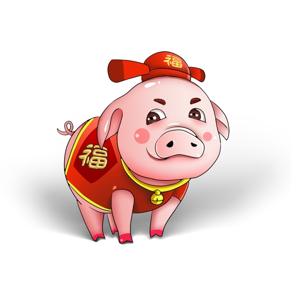 可爱喜庆猪年形象元素设计