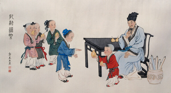 孔融讓梨圖片