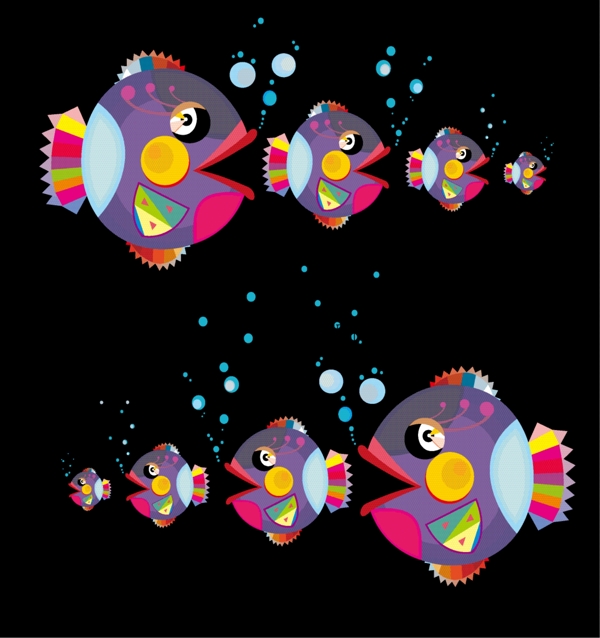 卡通魚(yú)矢量