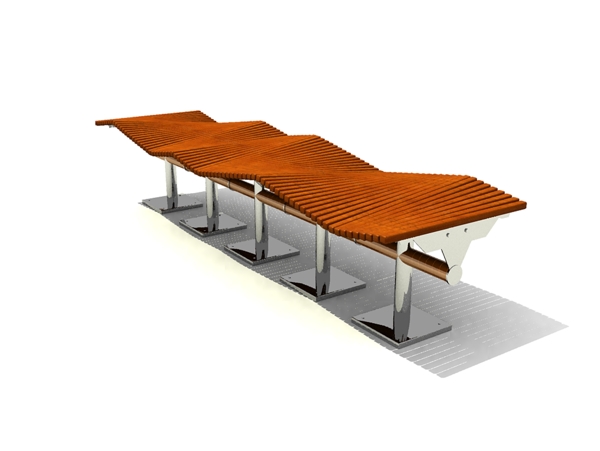 波浪式公共座椅3D模型