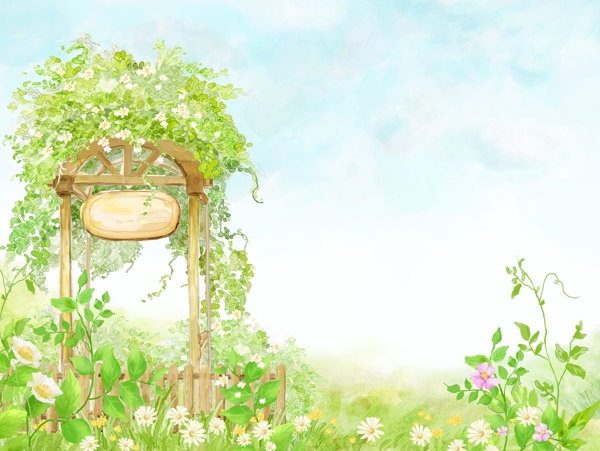 植物背景素材PSD分層