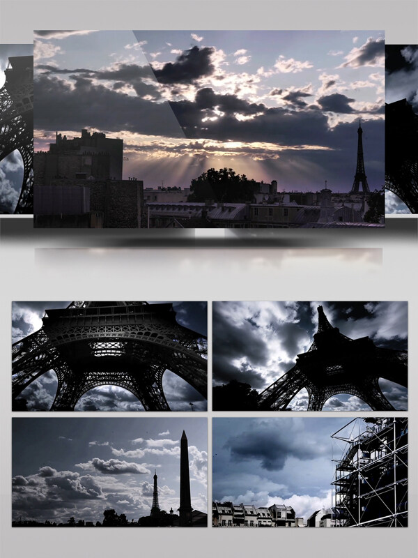 法国巴黎城市风景自然景观延时视频素材