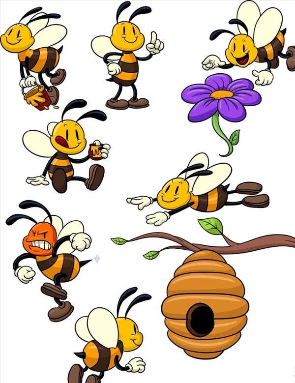 矢量蜜蜂素材
