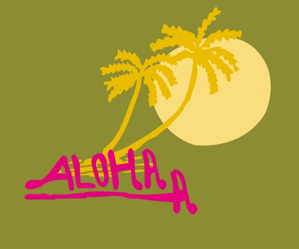 印花矢量圖文字英文樹色彩免費素材
