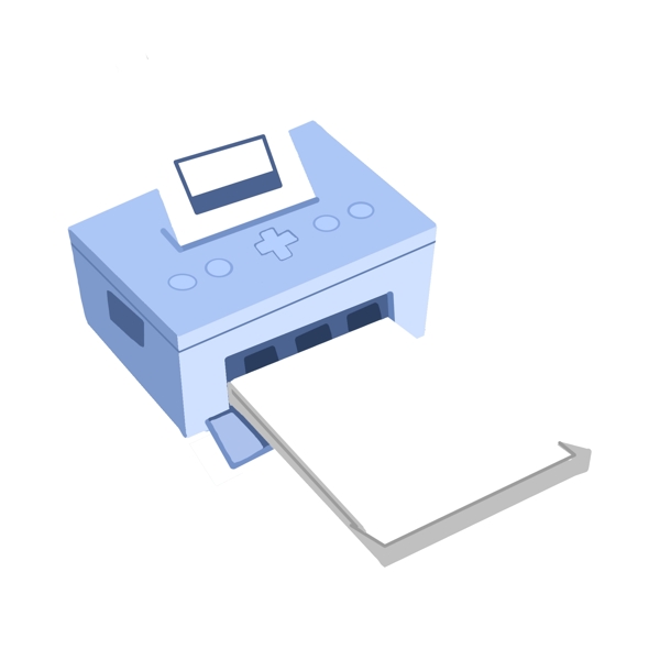 蓝色打印复印机