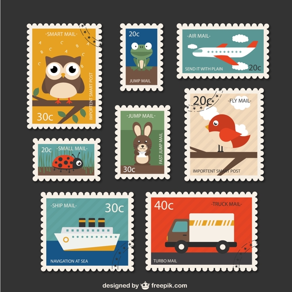 旅行与动物邮票图片