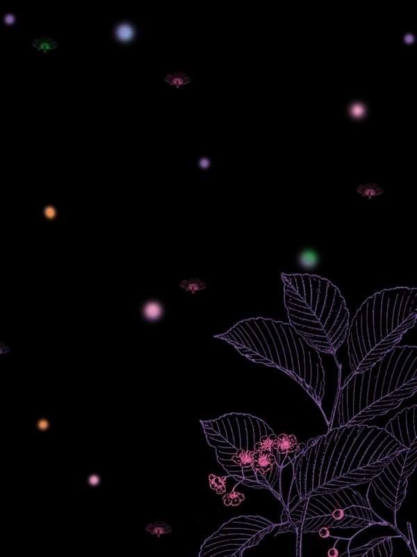 萤火虫与植物背景图