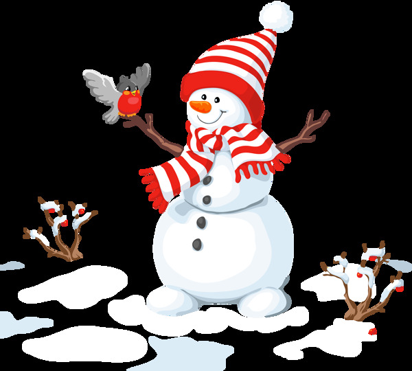卡通圣誕雪人png元素素材