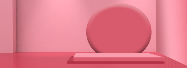 粉色创意不规则几何立体展台背景