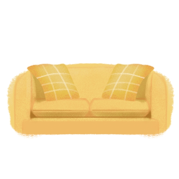 黄色舒适沙发抱枕