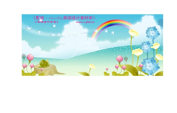夢幻風景HanMaker韓國設計素材庫背景花紋底紋抽象線條