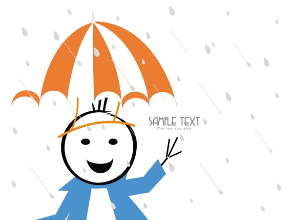 在雨天的插圖