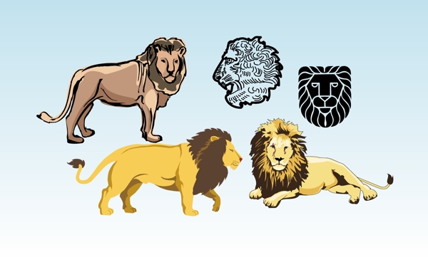 獅子失量圖圖片