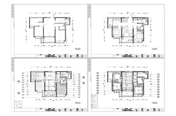 地中海风格三室两厅户型CAD施工图纸