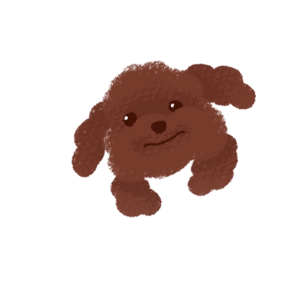 一只棕色的哈巴狗卡通元素