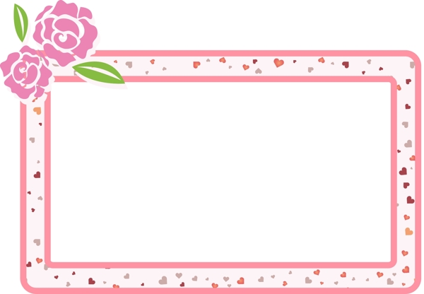 粉色情人节边框玫瑰相框