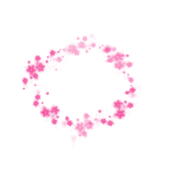 粉红色唯美樱花花朵边框元素