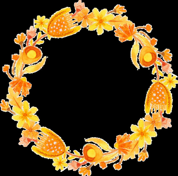 金秋花環(huán)卡通透明素材