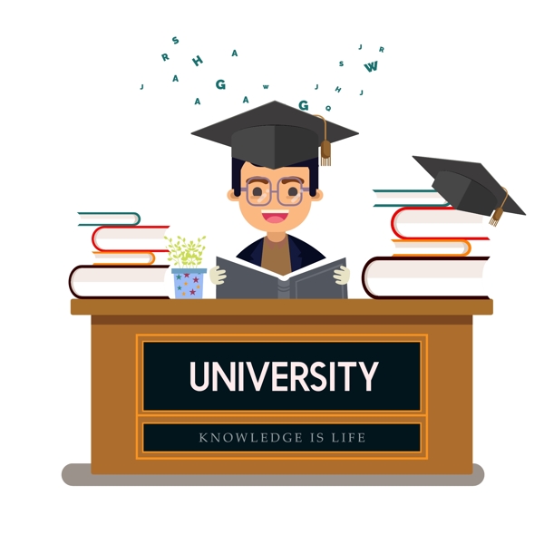 创意大学读书男子