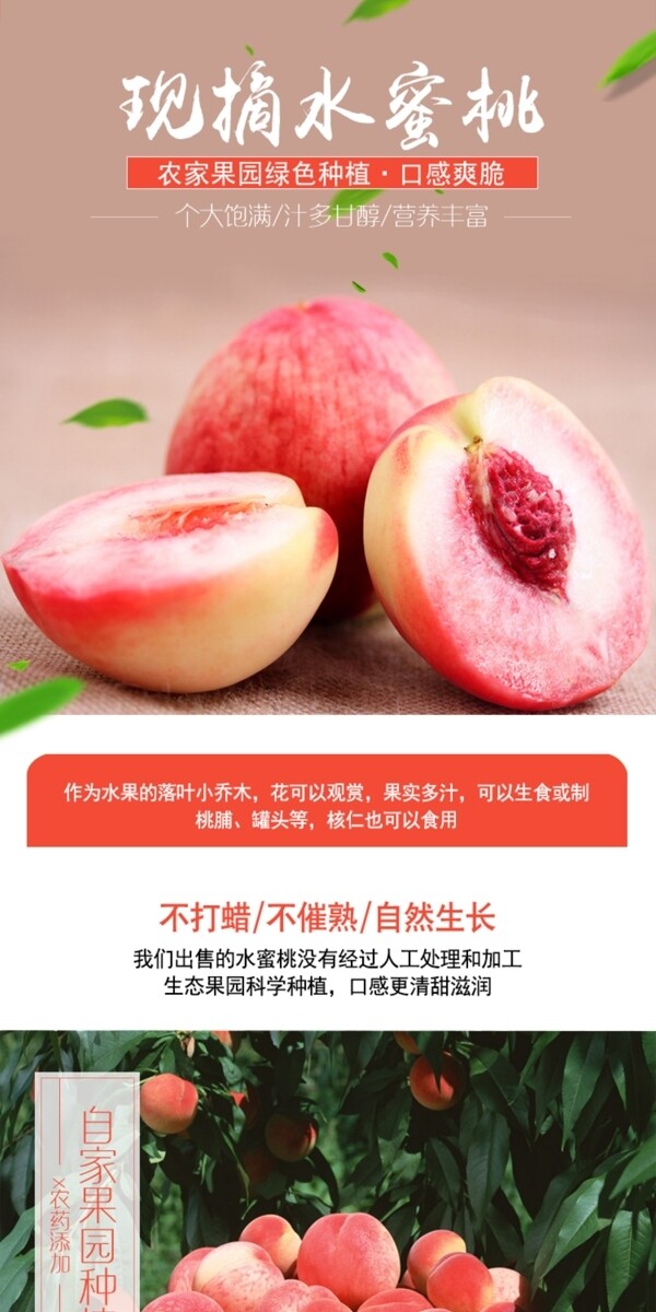 電商淘寶水蜜桃詳情頁