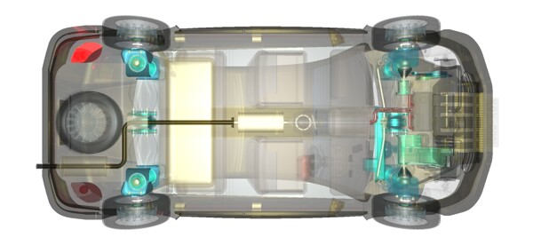 模型渲染帶車