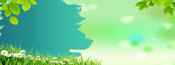 綠色清新banner背景