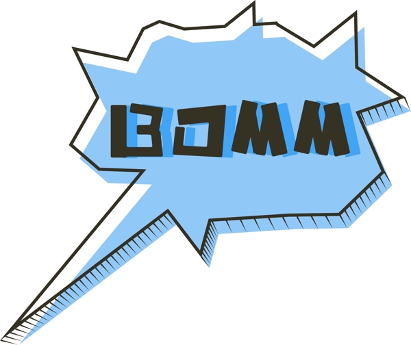 矢量卡通簡約波普風(fēng)爆炸云BOMM對話框