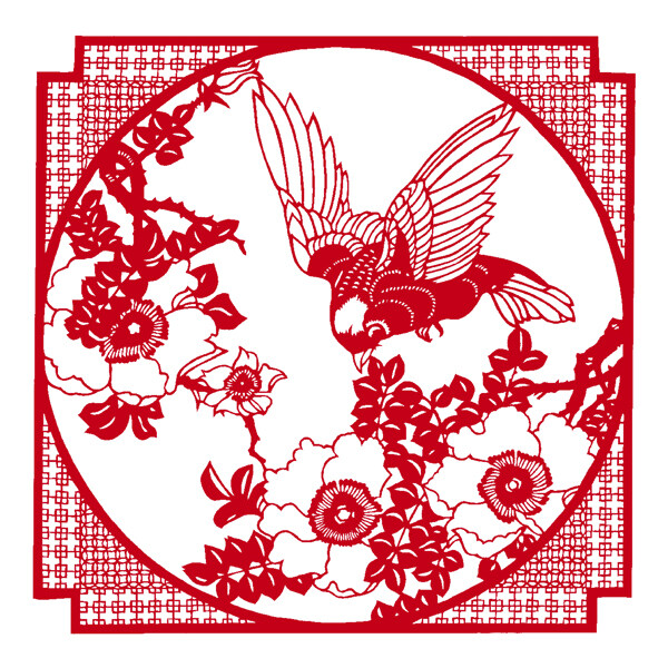 花鳥窗花剪紙民間美術0106