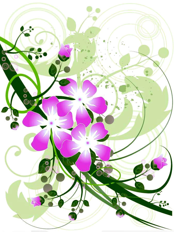 位圖色彩抽象花卉綠色免費(fèi)素材
