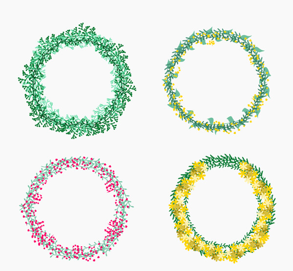 創(chuàng)意花環(huán)設(shè)計(jì)矢量素材
