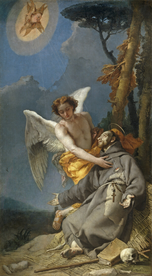 TiepoloGiambattistaTheStigmatizationofSaintFrancis176796畫家動(dòng)物油畫飛行動(dòng)物裝飾畫