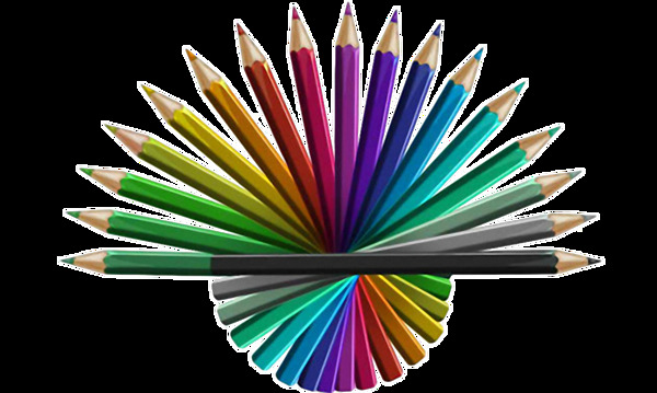 彩色铅笔摆放花纹免抠png透明素材