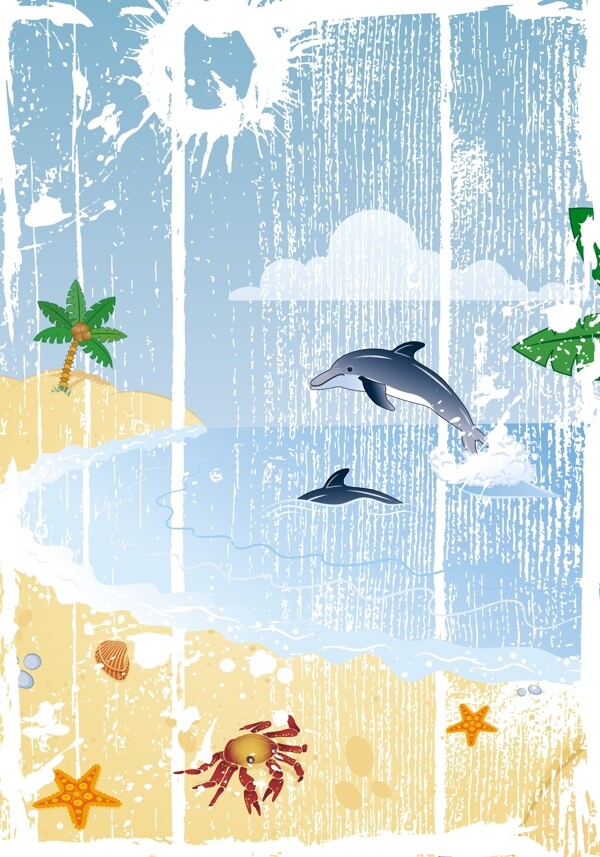 海景椰子树鼠海豚